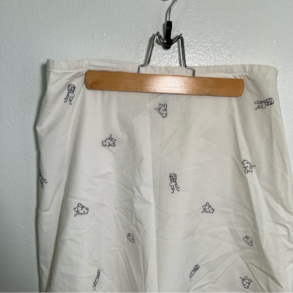 Vintage Loft Skirt White Embroidered Cafe Pattern 8 - Picture 2 of 10